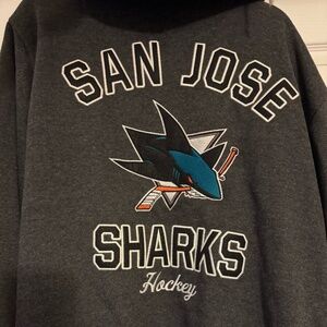Double-Sided, Reversible SJ San Jose Sharks Zip-Up Hoodie